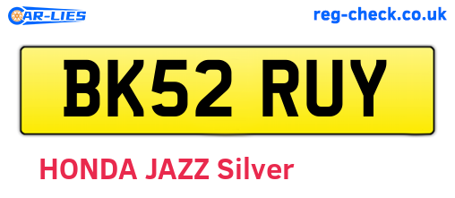BK52RUY are the vehicle registration plates.