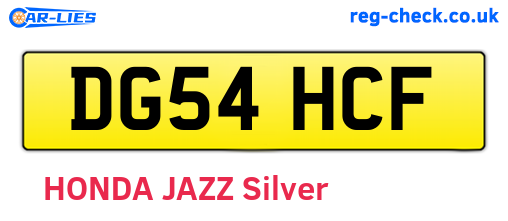 DG54HCF are the vehicle registration plates.