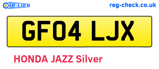 GF04LJX are the vehicle registration plates.
