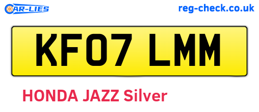 KF07LMM are the vehicle registration plates.