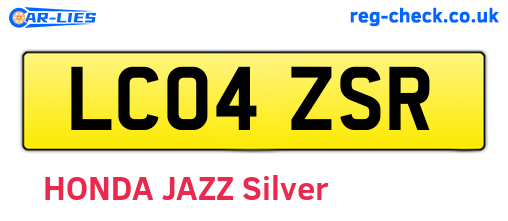 LC04ZSR are the vehicle registration plates.