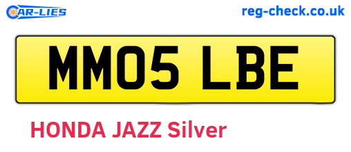 MM05LBE are the vehicle registration plates.