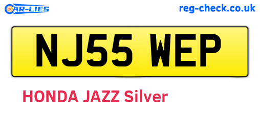 NJ55WEP are the vehicle registration plates.