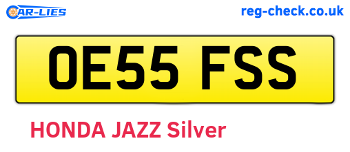 OE55FSS are the vehicle registration plates.