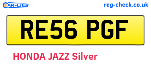 RE56PGF are the vehicle registration plates.