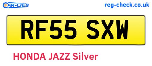 RF55SXW are the vehicle registration plates.