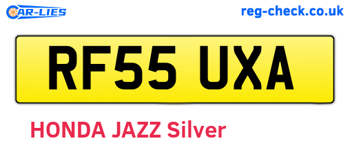 RF55UXA are the vehicle registration plates.
