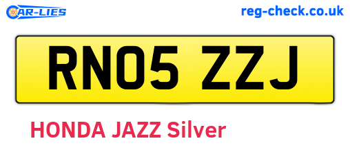 RN05ZZJ are the vehicle registration plates.