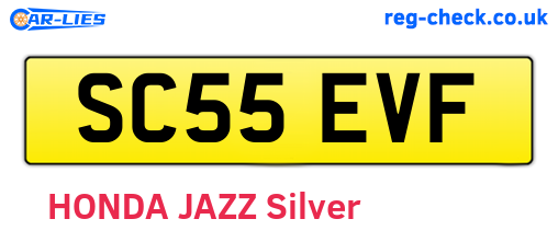 SC55EVF are the vehicle registration plates.