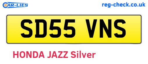 SD55VNS are the vehicle registration plates.