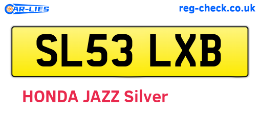 SL53LXB are the vehicle registration plates.