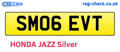 SM06EVT are the vehicle registration plates.