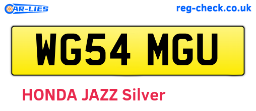 WG54MGU are the vehicle registration plates.