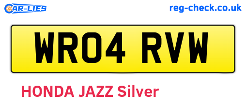 WR04RVW are the vehicle registration plates.
