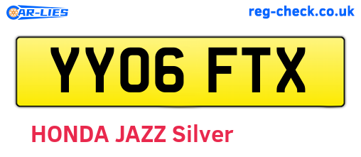 YY06FTX are the vehicle registration plates.