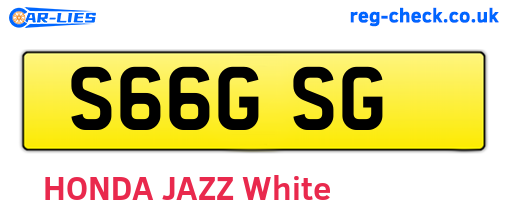 S66GSG are the vehicle registration plates.