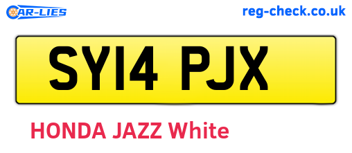 SY14PJX are the vehicle registration plates.