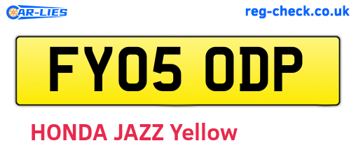 FY05ODP are the vehicle registration plates.