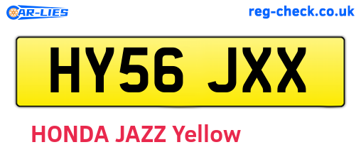 HY56JXX are the vehicle registration plates.