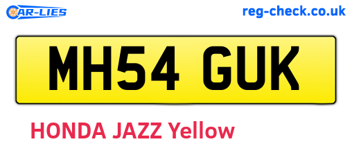 MH54GUK are the vehicle registration plates.