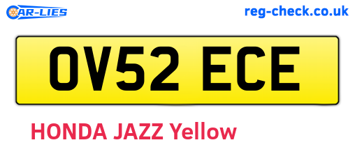 OV52ECE are the vehicle registration plates.