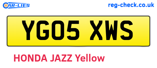 YG05XWS are the vehicle registration plates.