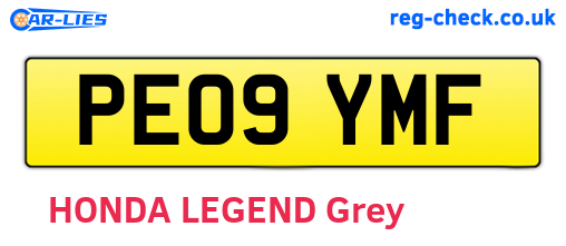 PE09YMF are the vehicle registration plates.