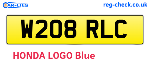 W208RLC are the vehicle registration plates.