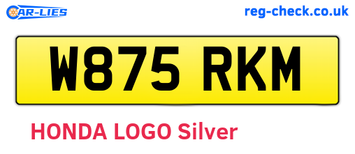 W875RKM are the vehicle registration plates.