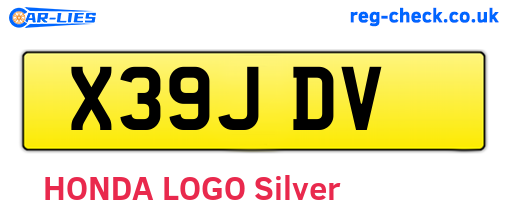 X39JDV are the vehicle registration plates.