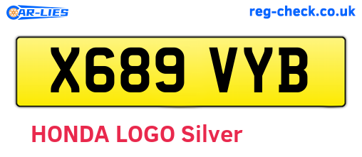 X689VYB are the vehicle registration plates.
