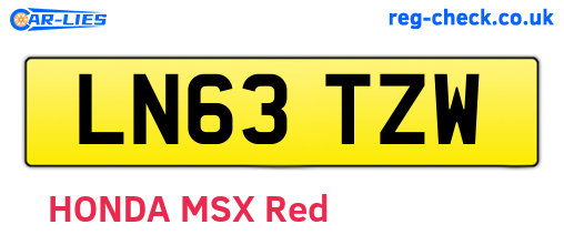 LN63TZW are the vehicle registration plates.
