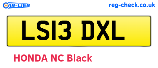 LS13DXL are the vehicle registration plates.