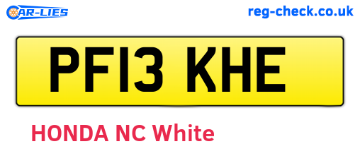 PF13KHE are the vehicle registration plates.