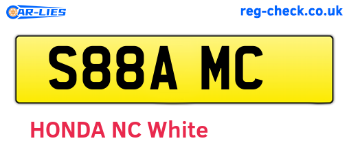 S88AMC are the vehicle registration plates.