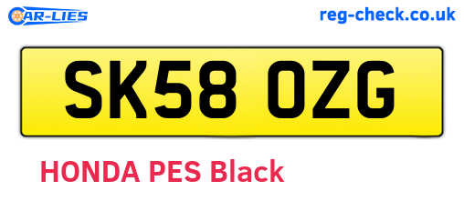 SK58OZG are the vehicle registration plates.
