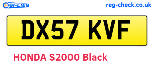 DX57KVF are the vehicle registration plates.