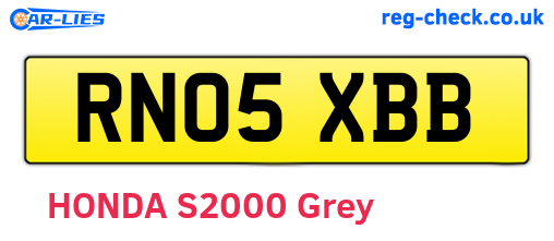 RN05XBB are the vehicle registration plates.