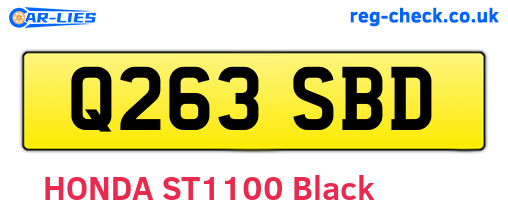 Q263SBD are the vehicle registration plates.