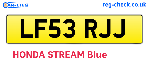 LF53RJJ are the vehicle registration plates.