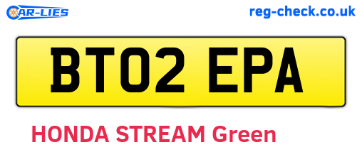 BT02EPA are the vehicle registration plates.