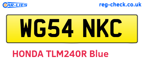 WG54NKC are the vehicle registration plates.