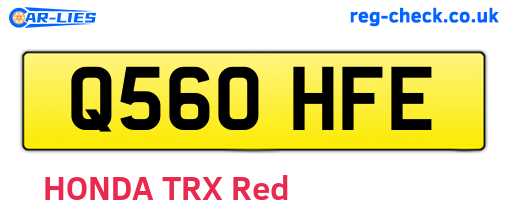 Q560HFE are the vehicle registration plates.