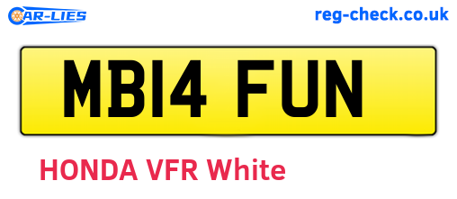 MB14FUN are the vehicle registration plates.