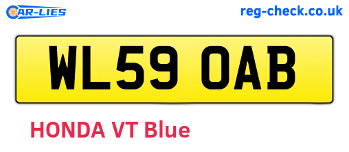 WL59OAB are the vehicle registration plates.