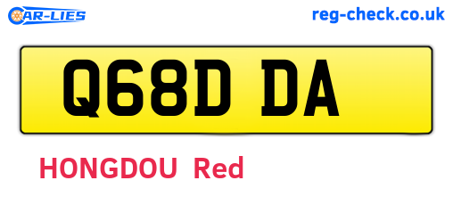 Q68DDA are the vehicle registration plates.