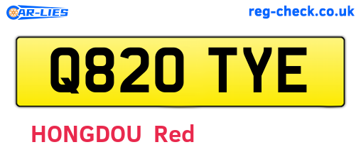 Q820TYE are the vehicle registration plates.