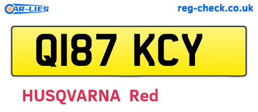 Q187KCY are the vehicle registration plates.