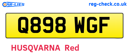 Q898WGF are the vehicle registration plates.