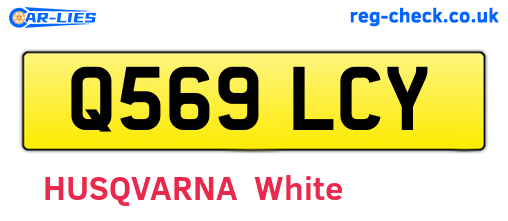 Q569LCY are the vehicle registration plates.